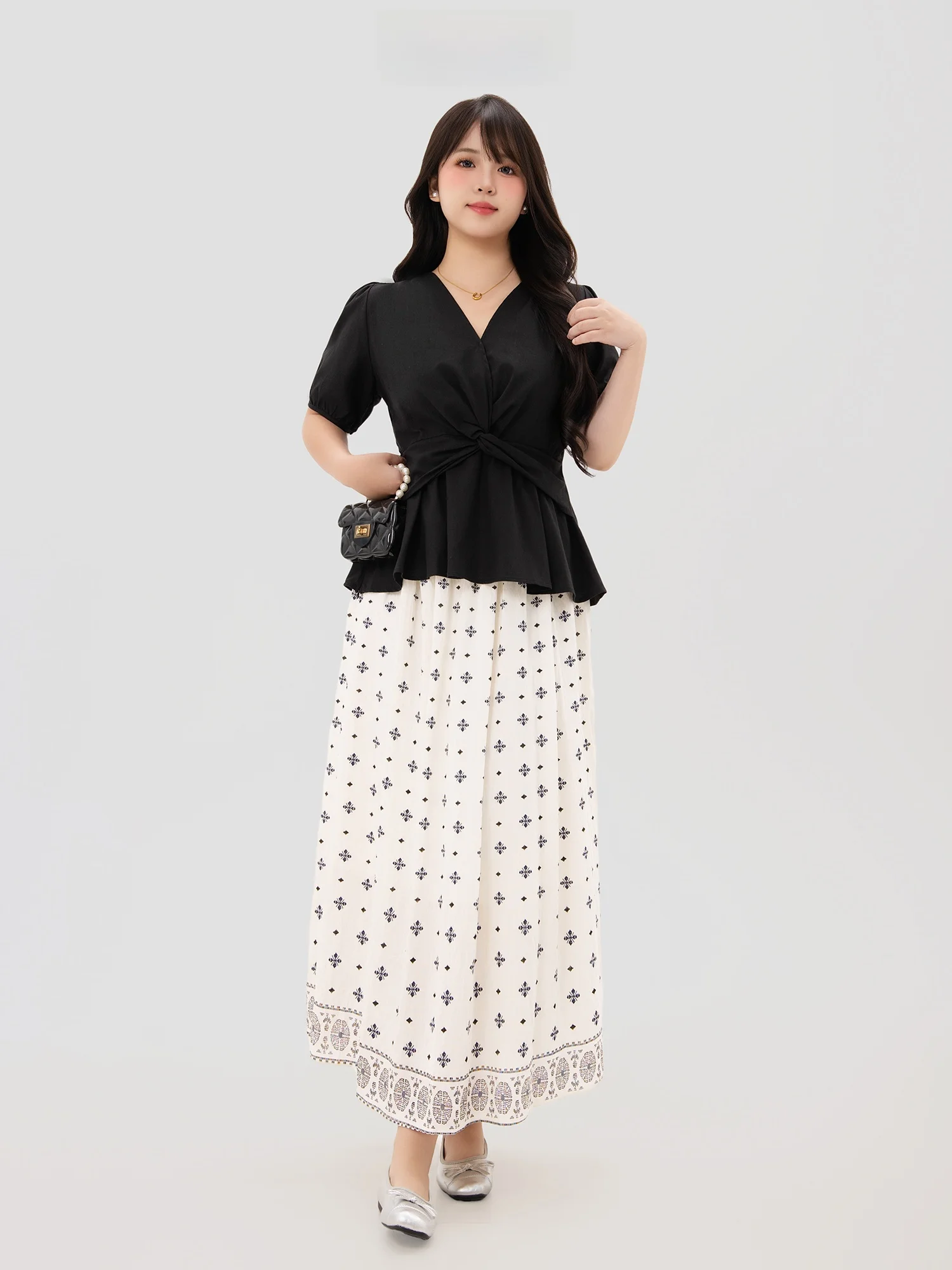 

Юбка А-силуэта с цветочным принтом, высокая талия, стройнящая, для полных женщин, удобная, из хлопка, повседневная