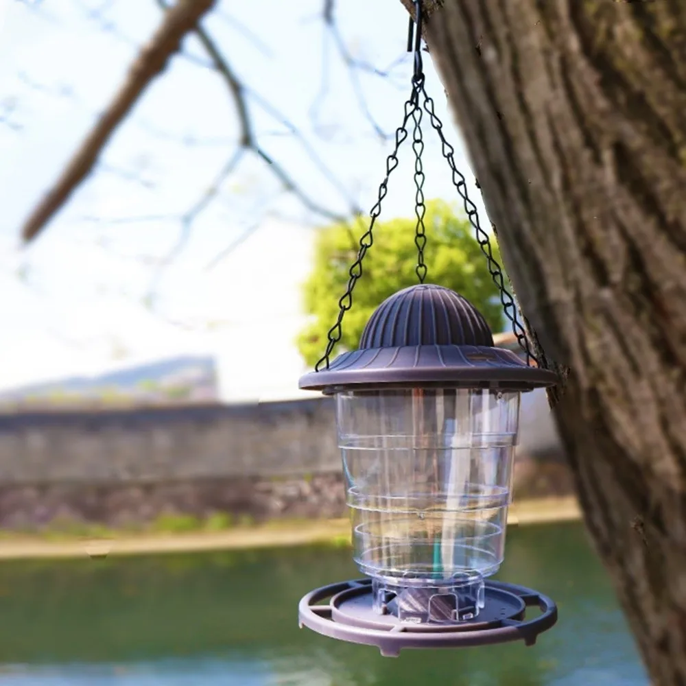 

Bird Food Dispenser Folding Hanging Bird Feeder Large Capacity Waterproof Hummingbird Feeder with Roof Wild Bird Feeder Garden
