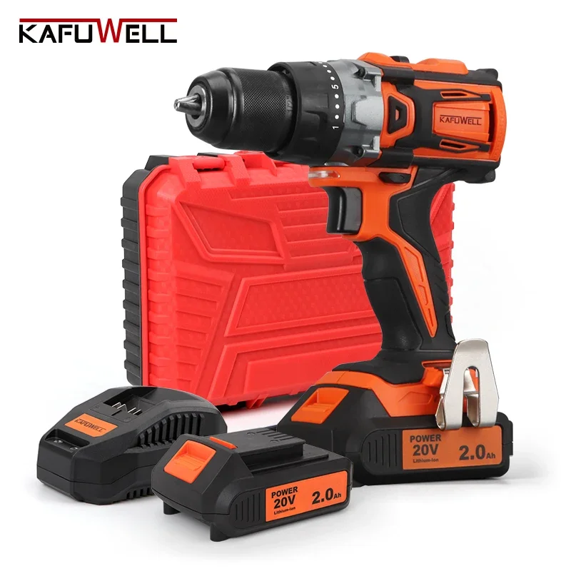 KAFUWELL PA4500HE-W-2 Rechargeable Lithium Battery 20V Wireless Drills Cordless Electric Impact Driver Multifunctional Drill