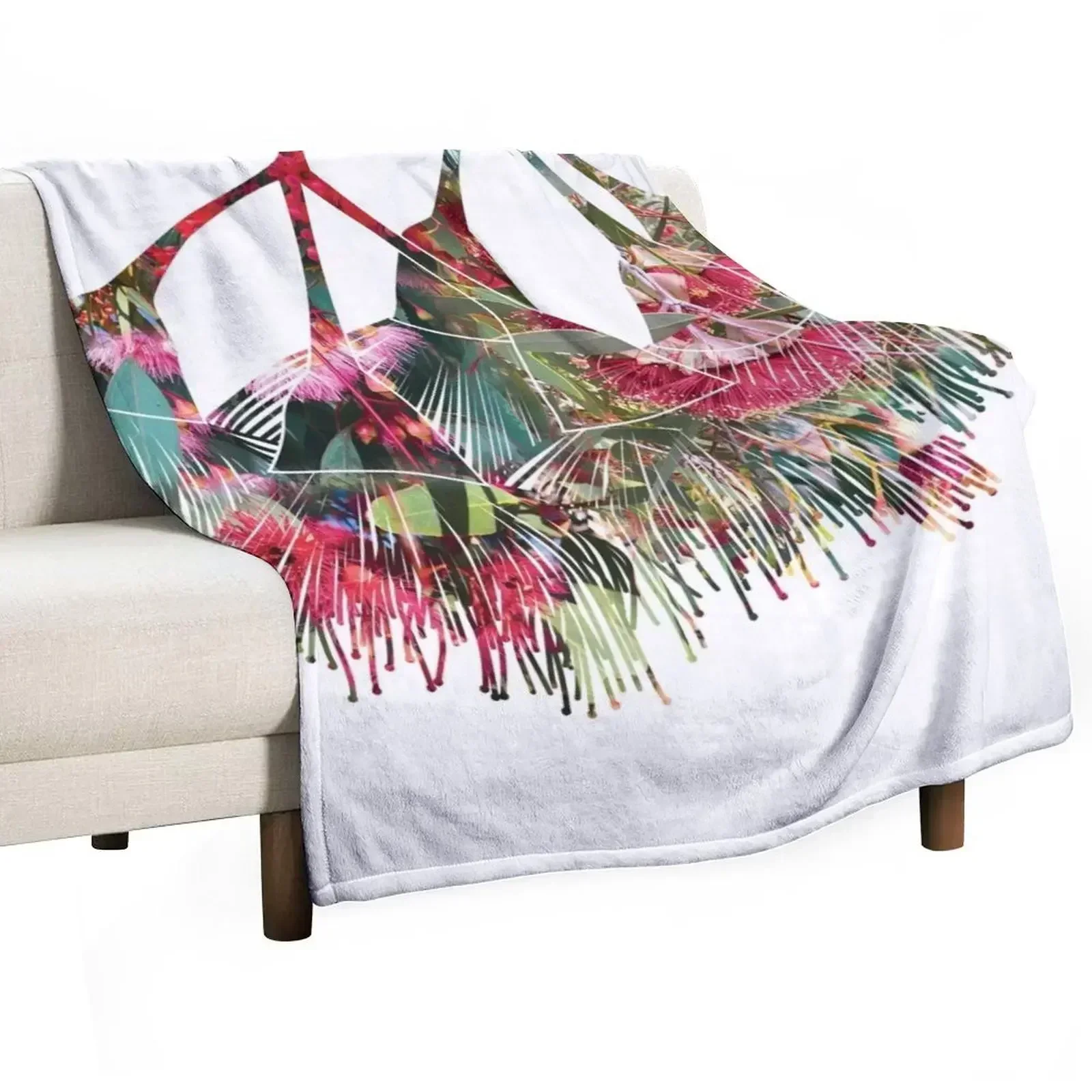 Gum blossom flowers photo collage Throw Blanket valentine gift ideas Luxury blankets and throws Soft Luxury Designer Blankets