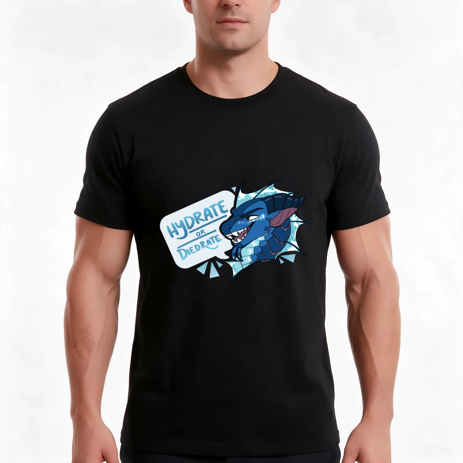 Hydrate or Diedrate! Tsunami WOF Wings of Fire T-Shirt, Summer Casual Cotton Tee, Oversized Streetwear Tops, Unisex Men Women