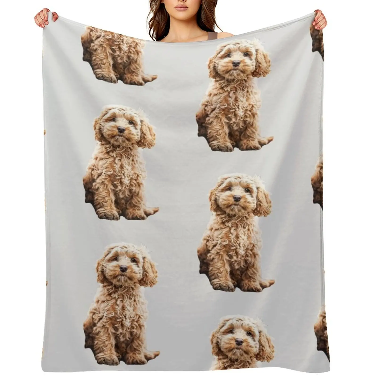 

Cockapoo Cavoodle Labradoodle Cute Puppy Dog- Poodle x Throw Blanket Vintage Heavy Blankets For Bed Camping Blankets