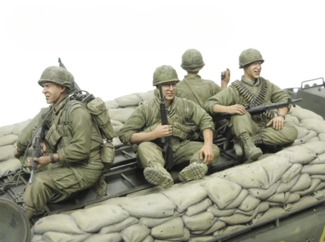 1/35 Scale Resin Figure Assembly Model Kit US Marine Corps 5-Person Military Hobby Miniature Unassembled Unpainted Diorama Toy