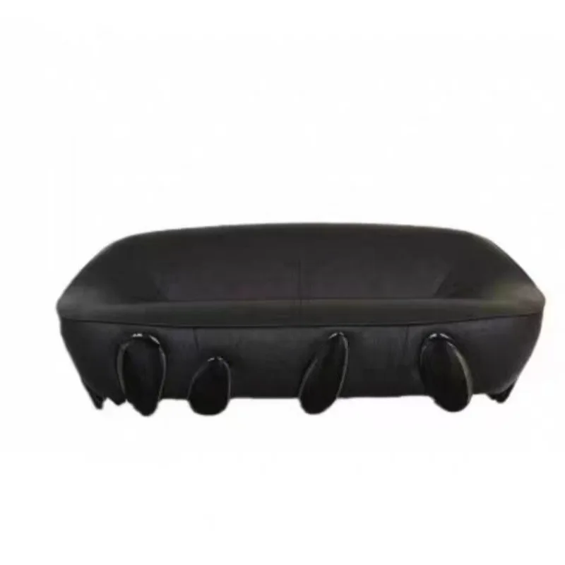 Minimalist fabric sofa personalized light luxury straight row moon sofa