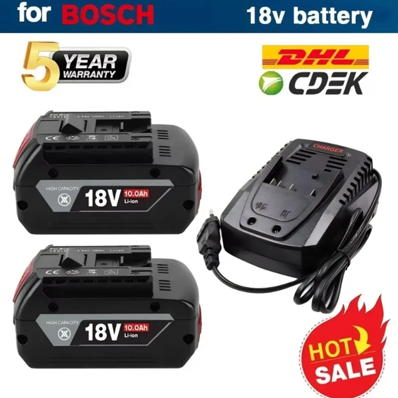 

For Bosch 18V 10.0AH Rechargeable Lithium-ion Battery for BAT609 BAT609G BAT618 BAT618G 3601H61S10