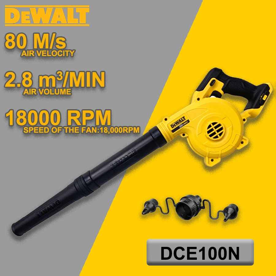 DEWALT 20V Lithium Battery Brushless Blower Blowing Dust Leaf Sawdust Cleaning Air Blower without Battery DCE100N