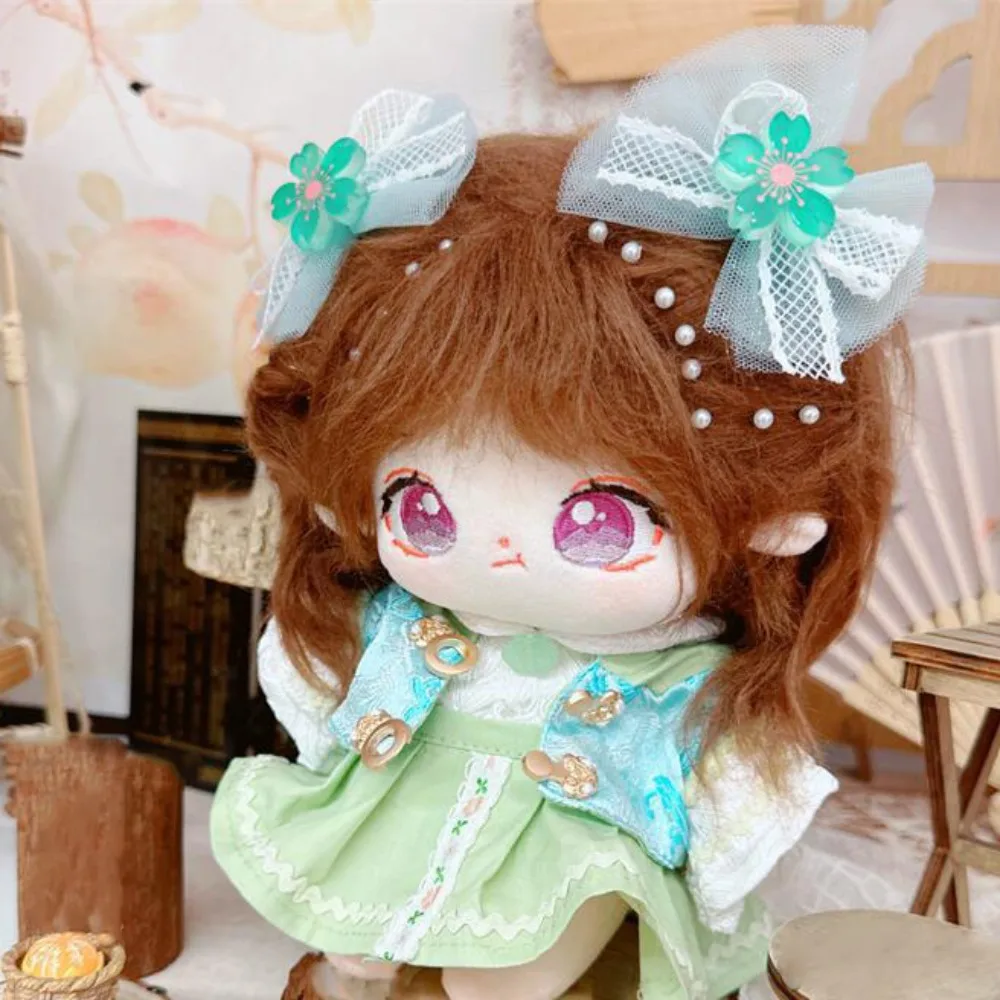 

Зеленое платье, хлопковая кукла 20 см, одежда в китайском стиле, кавайная хлопковая кукольная одежда, наряд, мини-кукла, хлопковая кукла 20 см