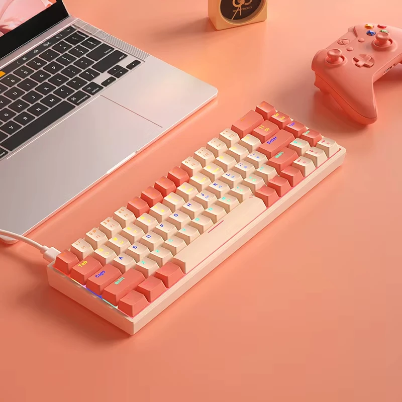 

68-Key Wired Mechanical Keyboard Anti-ghosting Hot Swappable Gaming Keyboard for Desktop & Laptop