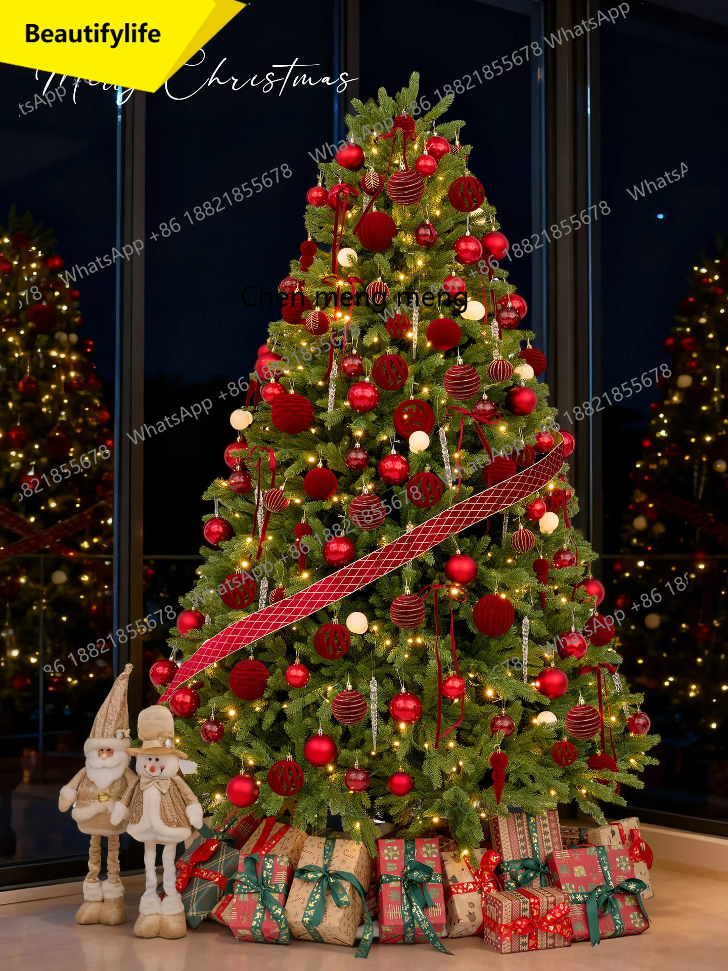 

X188 Рождественская елка, домашнее украшение для гостиной, светящаяся красная упаковка, элитная рождественская посадка из полиэтилена