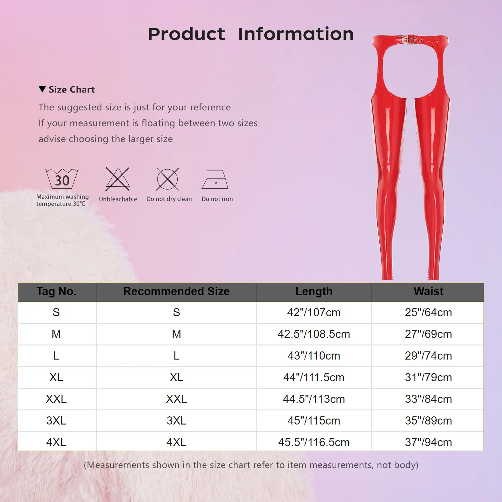 Women Patent Leather Chaps Pants Sexy Clubwear Buckle Waist Open Crotch Butt Thigh Leggings Cutout Skinny Pants Erotic Underwear