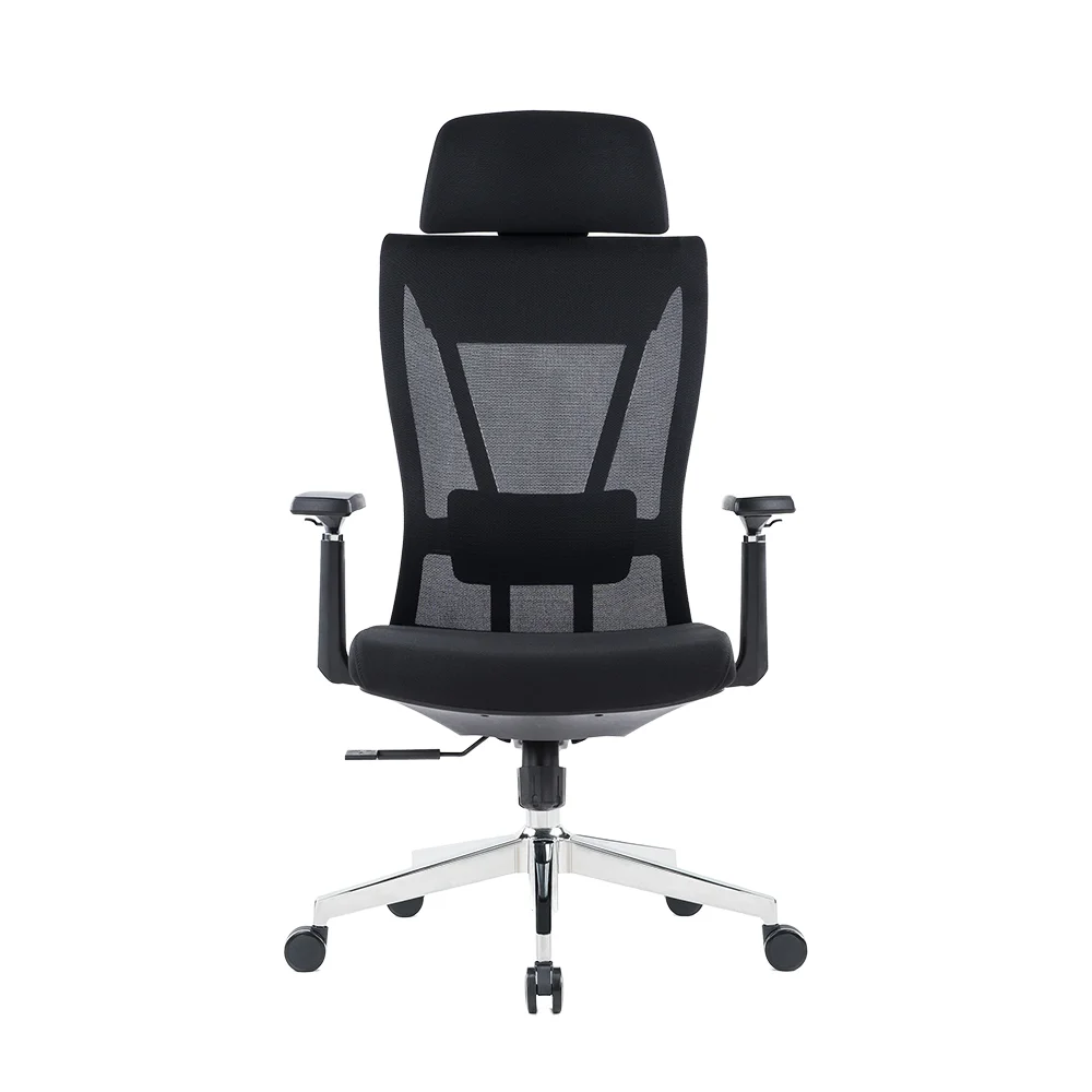& Ergonomic Chrome Executive Office Chair Adjustable Armrest Headrest Spine Support Comfortable Back Support Luxury Swivel Desk