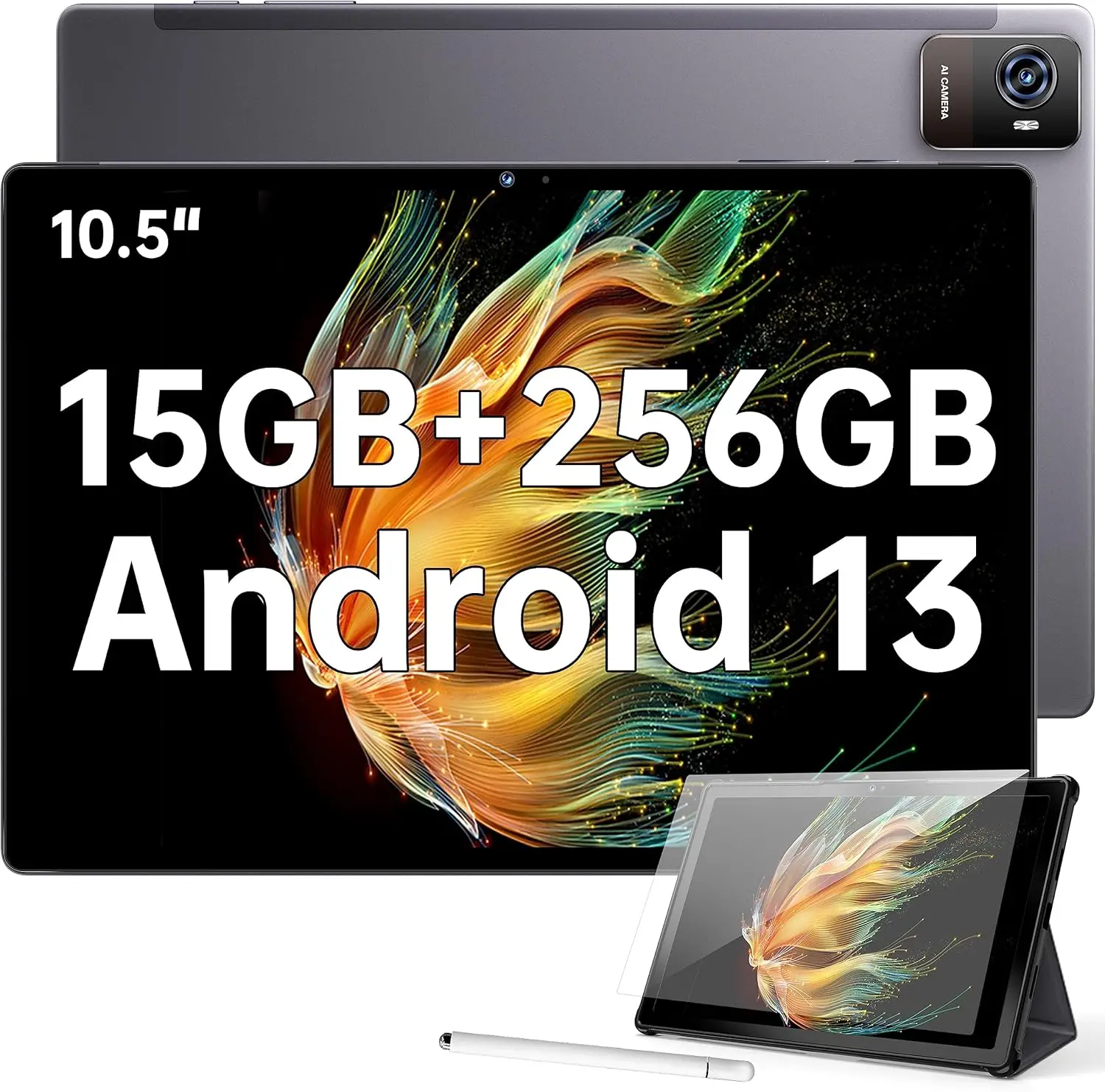 Oukitel OKT3 Smart Tablet, Dual 4G LTE, 10.51" screen, 15GB+256GB, 16MP+8MP camera, 1920x1200 FHD, 8250mAh Android 13 Tablet