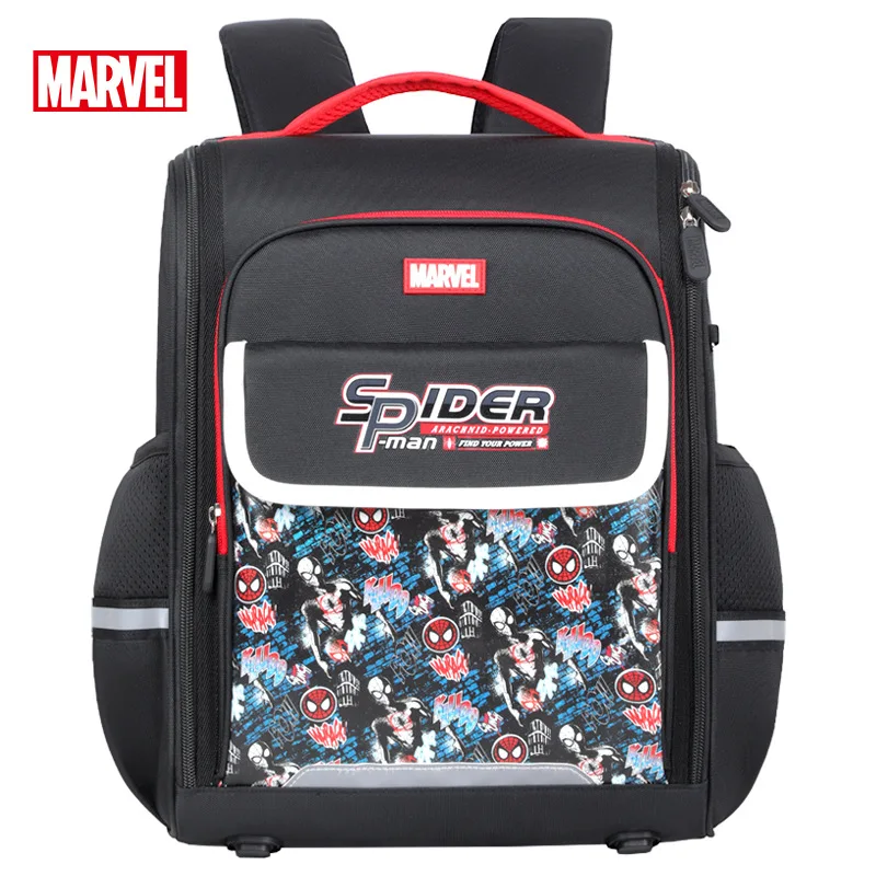 Marvel menino saco de escola grau 1-3 estudante primário ombro mochila ortopédica homem aranha capitão américa luz crianças presentes mochila