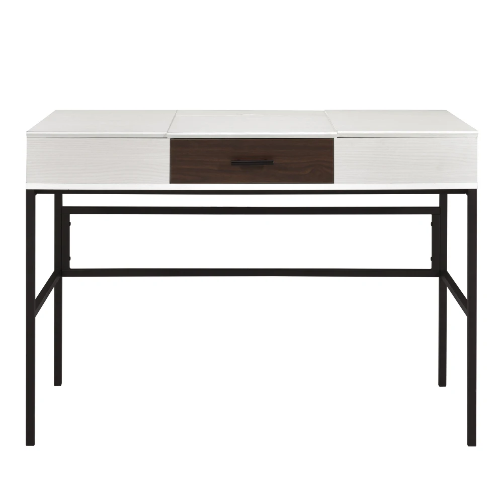 

Natural and Black Writing Desk with USB Port computer desk