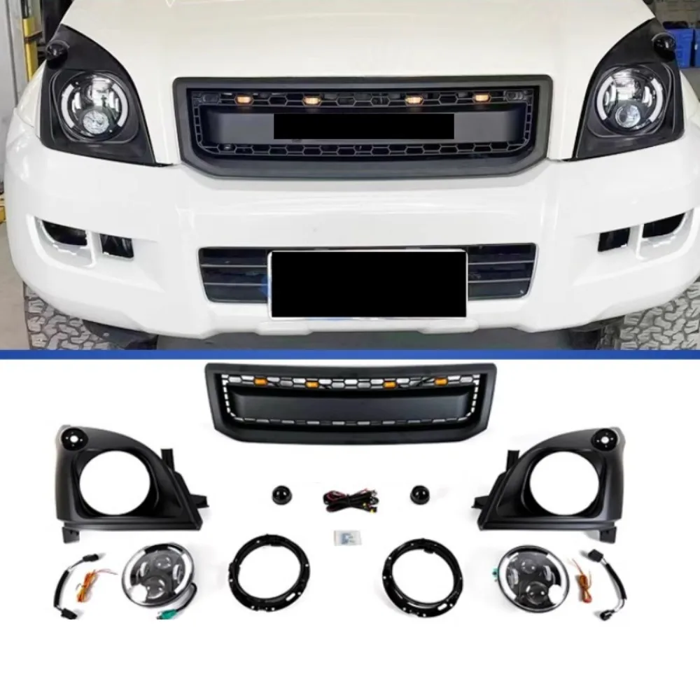 Body Kit Car Grill Mask Radiator Grille Headlight Assembly For Toyota Prado LC120 2004-2009 Auto Accessories