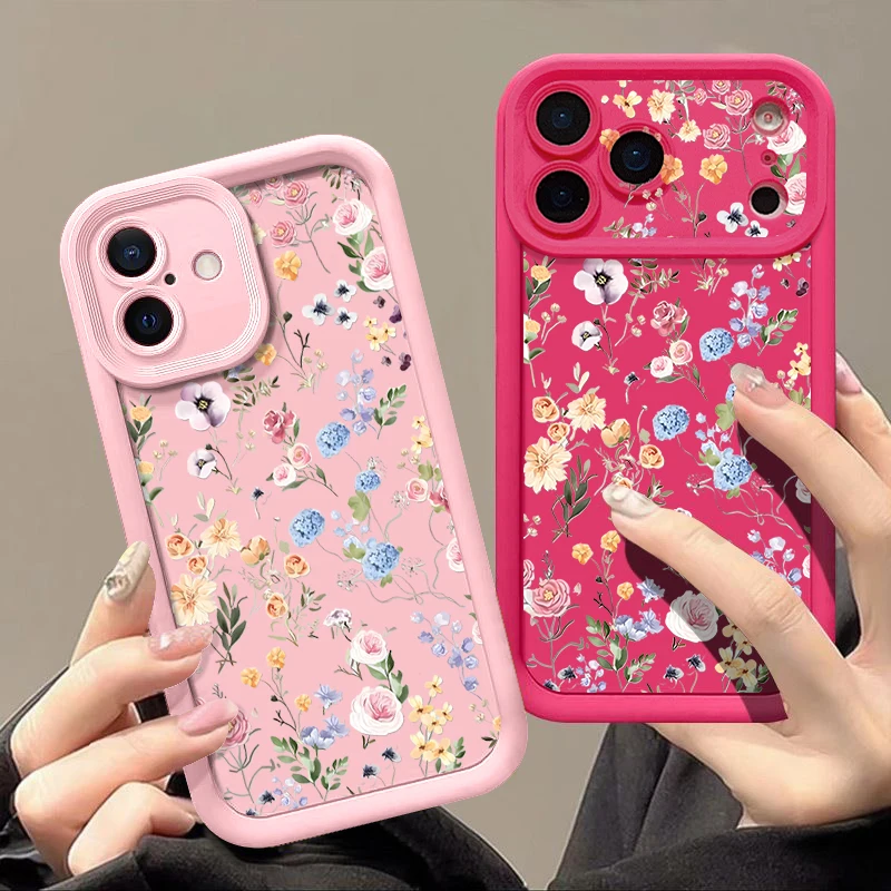 เคสโทรศัพท์ลายดอกไม้ สำหรับ iPhone 17 เคสสำหรับ iPhone Air 16 15 14 13 12 Pro Max 15 16 Pro 16e 11  วัสดุซิลิโคนนิ่ม