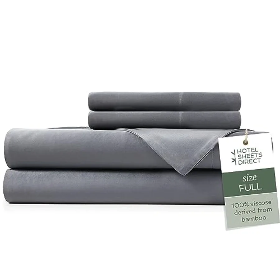

4 Pcs Bed Sheet Set Size, 100% Viscose Derived from Bamboo Sheets Set with 2 Pillowcases, Cooling and Breathable Luxury Bedding