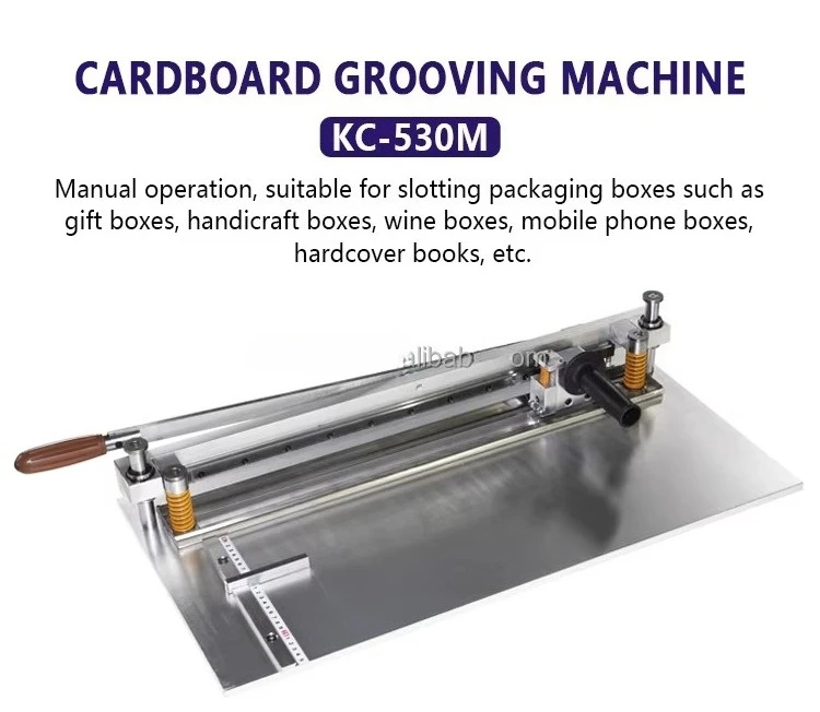 V Cut Grooving Machine Manual V KC-530M Cutting Machine Cardboard V Grooving Machine 25 Wood Provided Blade Manual Rotary Table