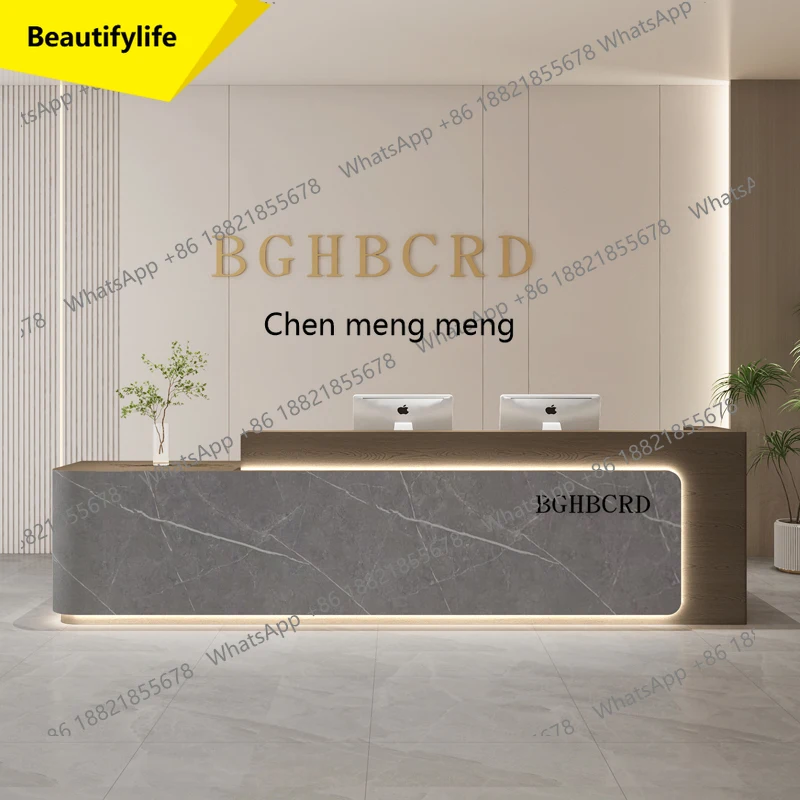 

X188 Simple Modern Company Reception Desk Hotel Bar Table Sales Department Lobby Service Desk Beauty Salon checkout page