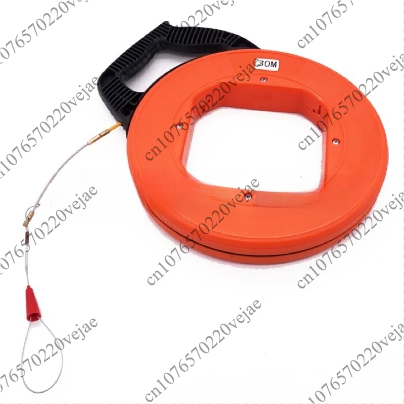 

Cable Retractable Aid 30m High-Quality Retractable Spiral Including 6 Adapters Pull Wire for Empty Pipes with Shatterproof Cable