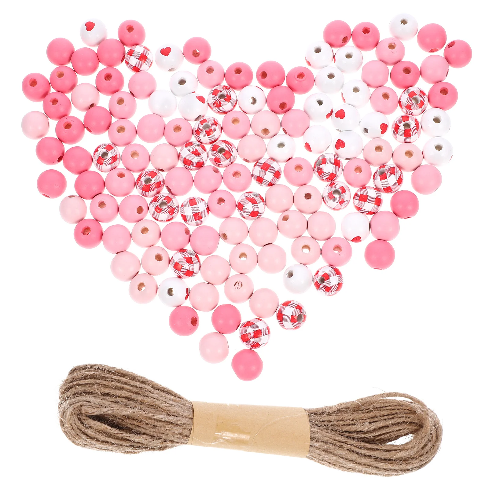 

1Set Wood Beads Craft Set Colorful Printed Loose Beads for DIY Jewelry Making Garland Decor Handmade Bracelet Supplies