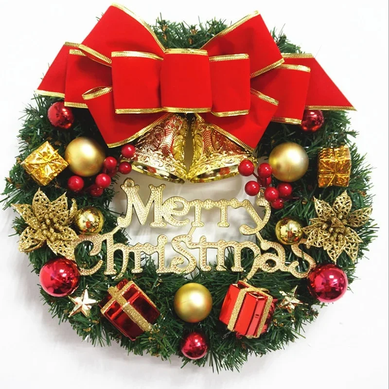 

1PC 30cm Christmas Decorations Christmas Wreath Christmas Tree Accessories Artificial Wreath Door Hanging Window Prop Background