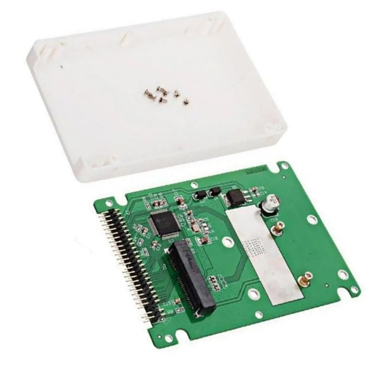 NEW FACTORY~MSATA Mini PCI-E SATA SSD to IDE 44Pinto 2.5 Inch IDE 44pin 2.5 Inch Hard Disk Case Enclosure Box White for Laptop