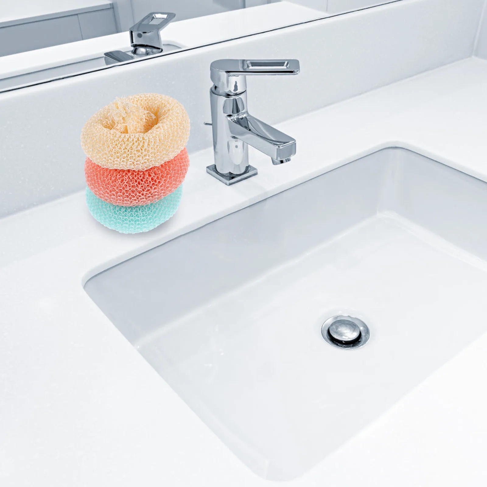 

10pcs Dish Scrubbers Non Scratch Scouring Pads for Kitchen Cleaning Ball Sponge Plastic Mesh Pad Home Supplies