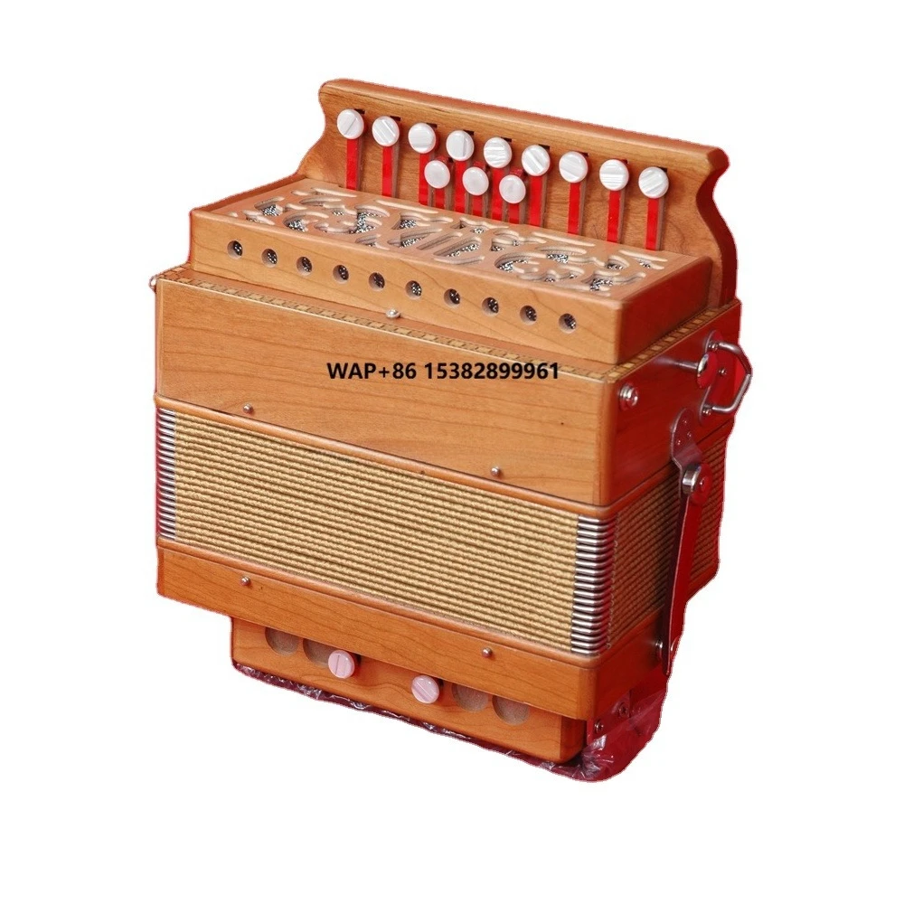 

High Grade 12K2B Diatonic Wood Button Accordion With Cagnoni Reeds
