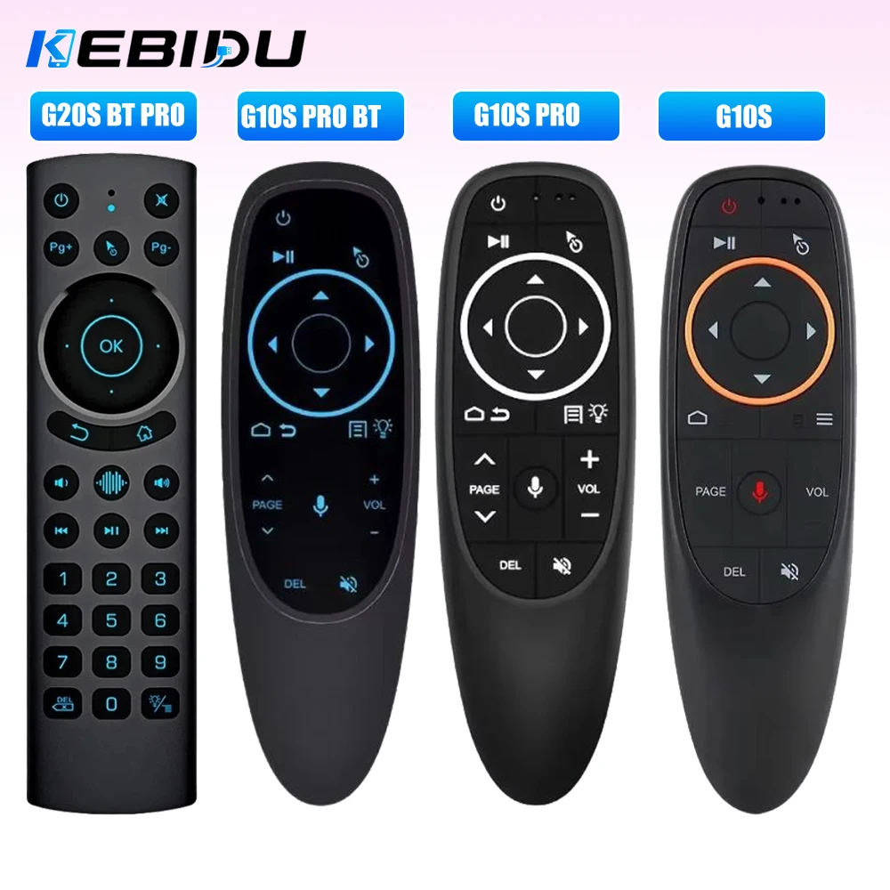 KEBIDU G20S PRO BT Air Mouse Backlit Light 2.4G Wireless Gyroscope Smart Remote Control With Voice IR Learning for Android TVBox