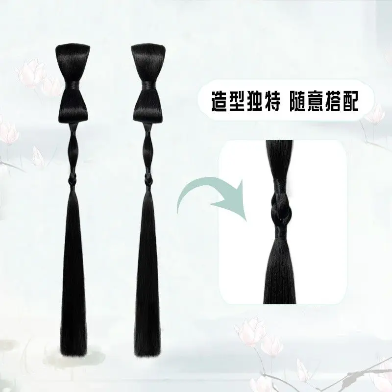 Nieuwe Hanfu-haarcollectie - Tang/Song/Ming-dynastie met strik versierde knotenset met oude stylingpads Concorde-geïnspireerde Hanfu-pruik
