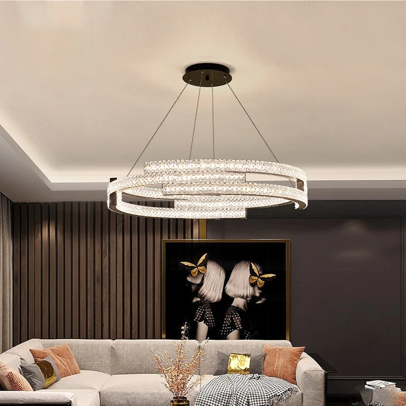 2024 Lampadari Moderni A Soffitto Decorazioni Per Interni Villa Di Lusso Sala Da Pranzo Soggiorno Lampade A Sospensione in Cristallo Decorazioni Per