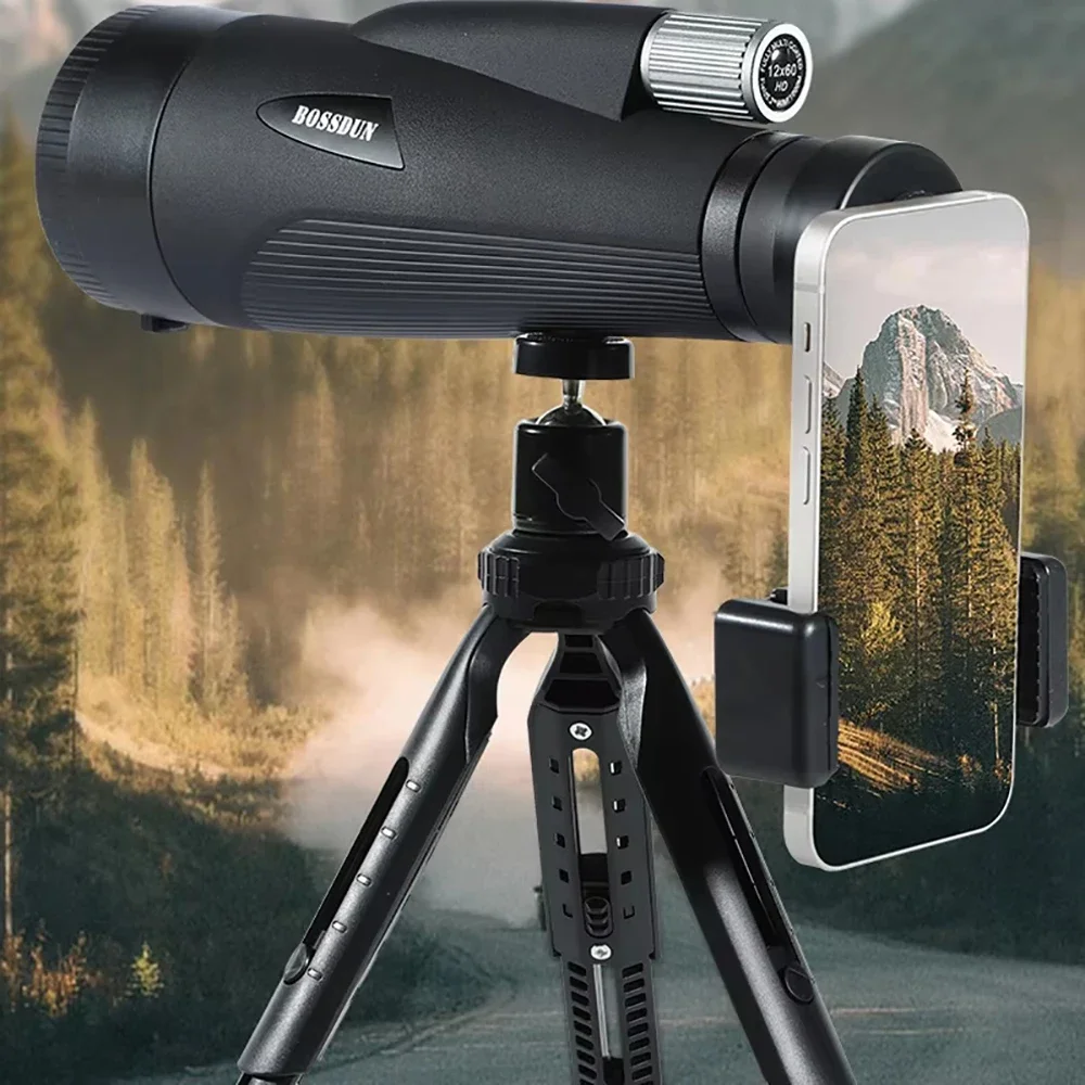 Long Range Zoom Telescope, Rack, High Power, BAK4 Prism for Bird Watching, Outdoor Camping and Hunting, 12-36x60