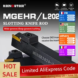 MGEHR2020-1.5/2/2.5/3/4 Grooving Turning Tool MGMN Carbide Insert MGEHR Straight Shank External Tool Holder Lathe Bar