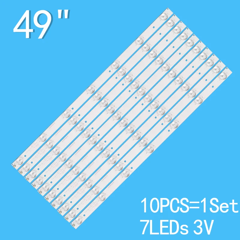 Luz de barra LED para TV, 49 ", LED-49B600, 482mm, HK49D07-ZC14A-02, 6049141002, 303HK490031, 1Pc = 7 lâmpadas, 1Pc