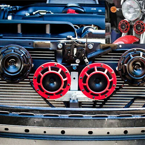 Imagen 2 del producto Kit de bocina de aire para coche, 12v, 115DB, Hella, tono de explosión eléctrico compacto, superfuerte, para motocicleta y coche, 335HZ/400HZ, 2 uds.Cuerno de alerta de ataque aéreo   Cuerno de automóvil    Cuerno de