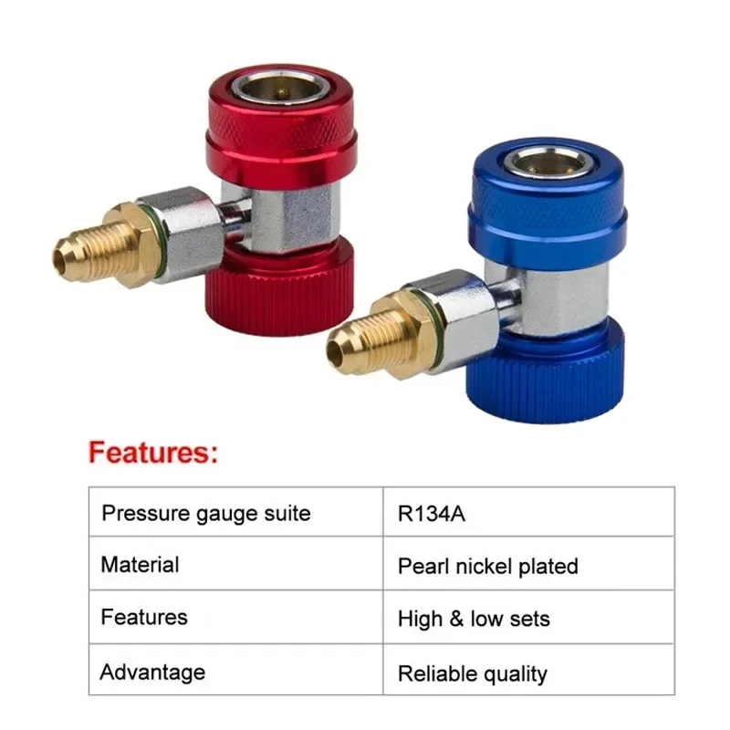 Car Air Conditioner R134A H / L Adapter Quick Coupling AC Coupler Coolant Filter Connector Tools Truck Automotive Accessories