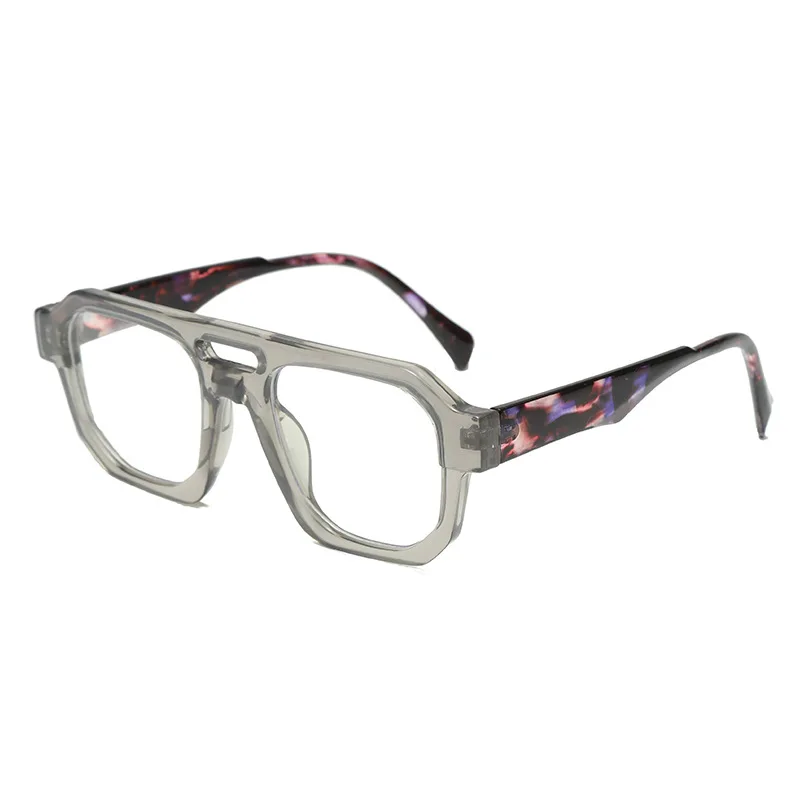 Yooske Fashion Square Double Bridges PC Women Glasses Frame Clear Anti-Blu-Ray Eyewear Retro Men Optical Frame Computer Goggles