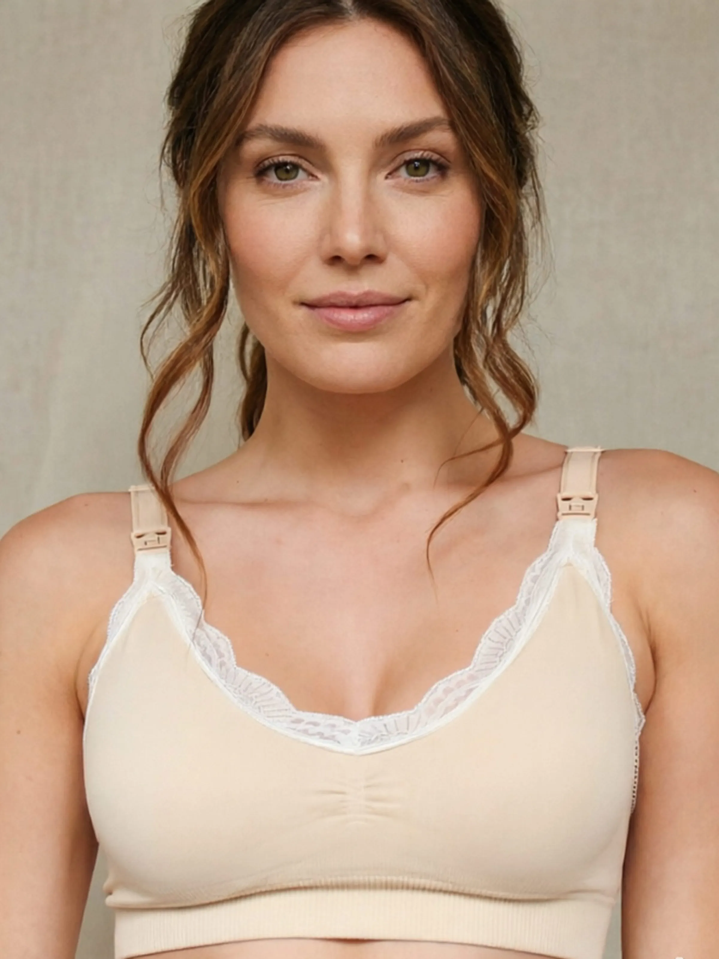 Nursing Bra Sleep - Naadloze voedingsbeha met kant, draadloze voedingsbeha