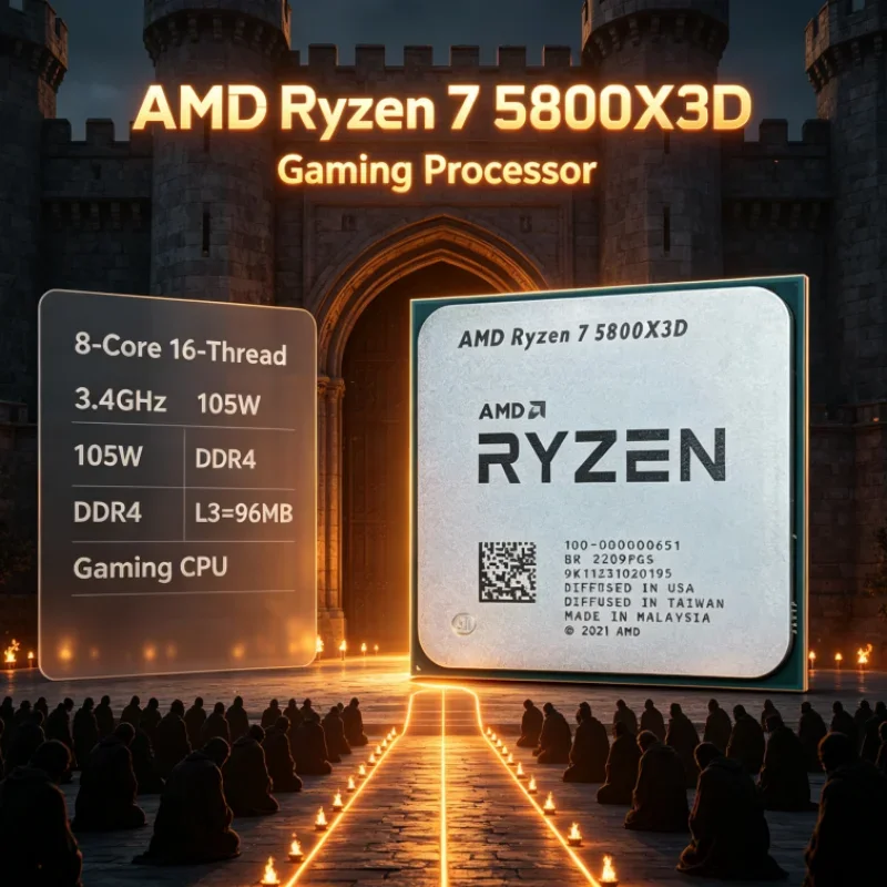AMD R7 5800X3D 96 MB 7nm 105W Ryzen 7 3.4 GHz CPU Processor Gaming Processor DDR4 8-Core 16-Thread