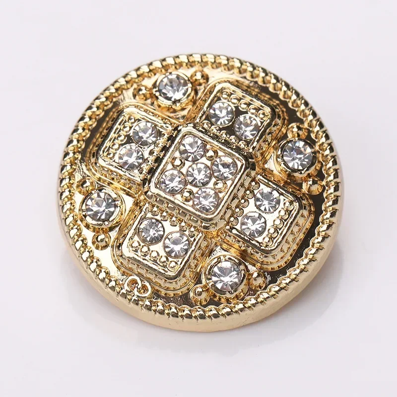 10pcs Diamond-studded Buttons Luxurious Shiny Rhinestone Round Shank Buttons Clothes Accessories
