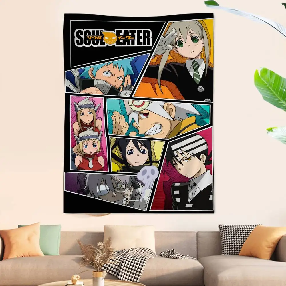 Fantasy Anime Soul Eater Anime Tapestry Hanging Tarot Hippie Wall Rugs Dorm Home Decor