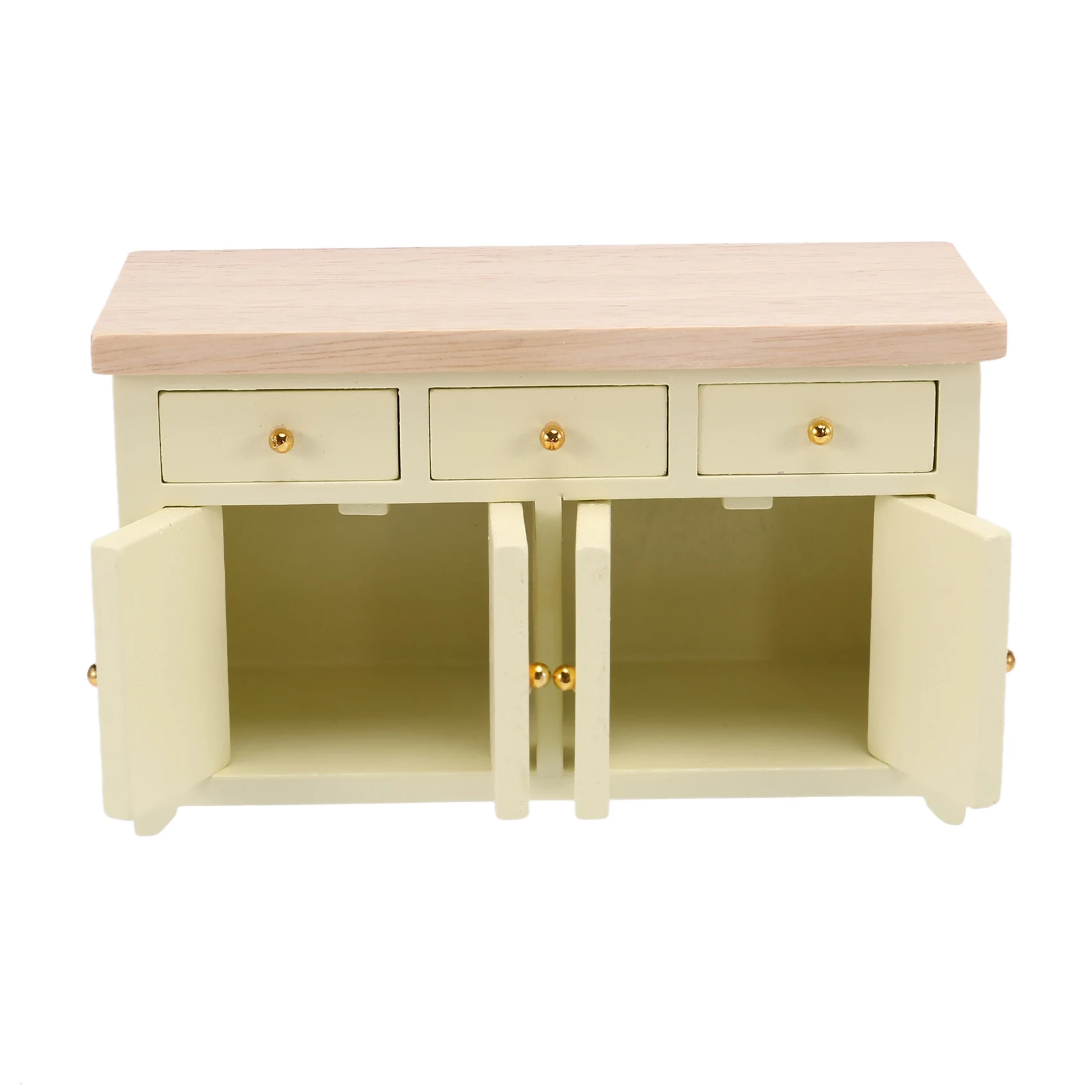 1:12 Furniture Miniature Kitchen Sideboard Living Room Cabinet Closet Shelf 3 Drawer 2 Door Console Table A