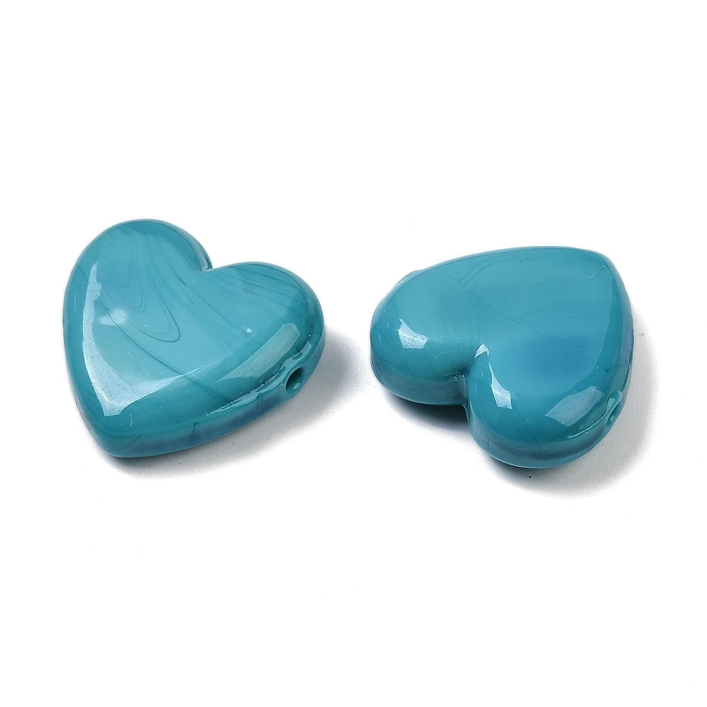 10 Stück handgefertigte mehrfarbige Herz-Glasperlen aus Lampwork-Glas, Valentinstagsgeschenk, 19–20 x 6,5–7 mm für die Herstellung von DIY-Schmuck – Detail 27