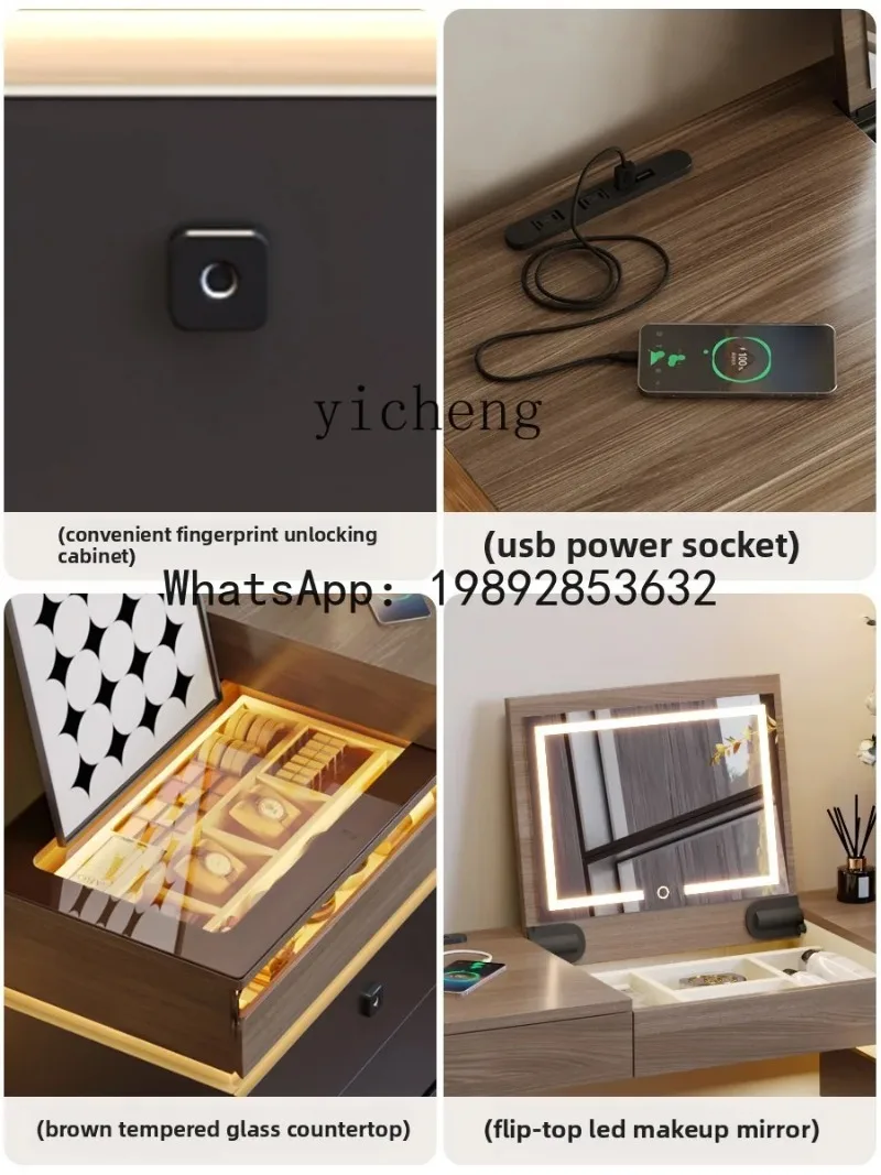 

minimalist bedside table makeup table small apartment bedroom retractable bedside dresser chest cabinet integrated