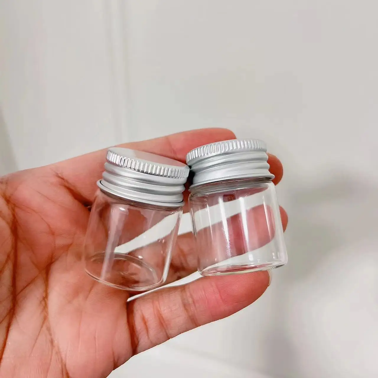 100 PCS 21*30*40mm 15ml Glass Bottles With Aluminium Lids Small Mini Glass Jars Glass bottling bottle