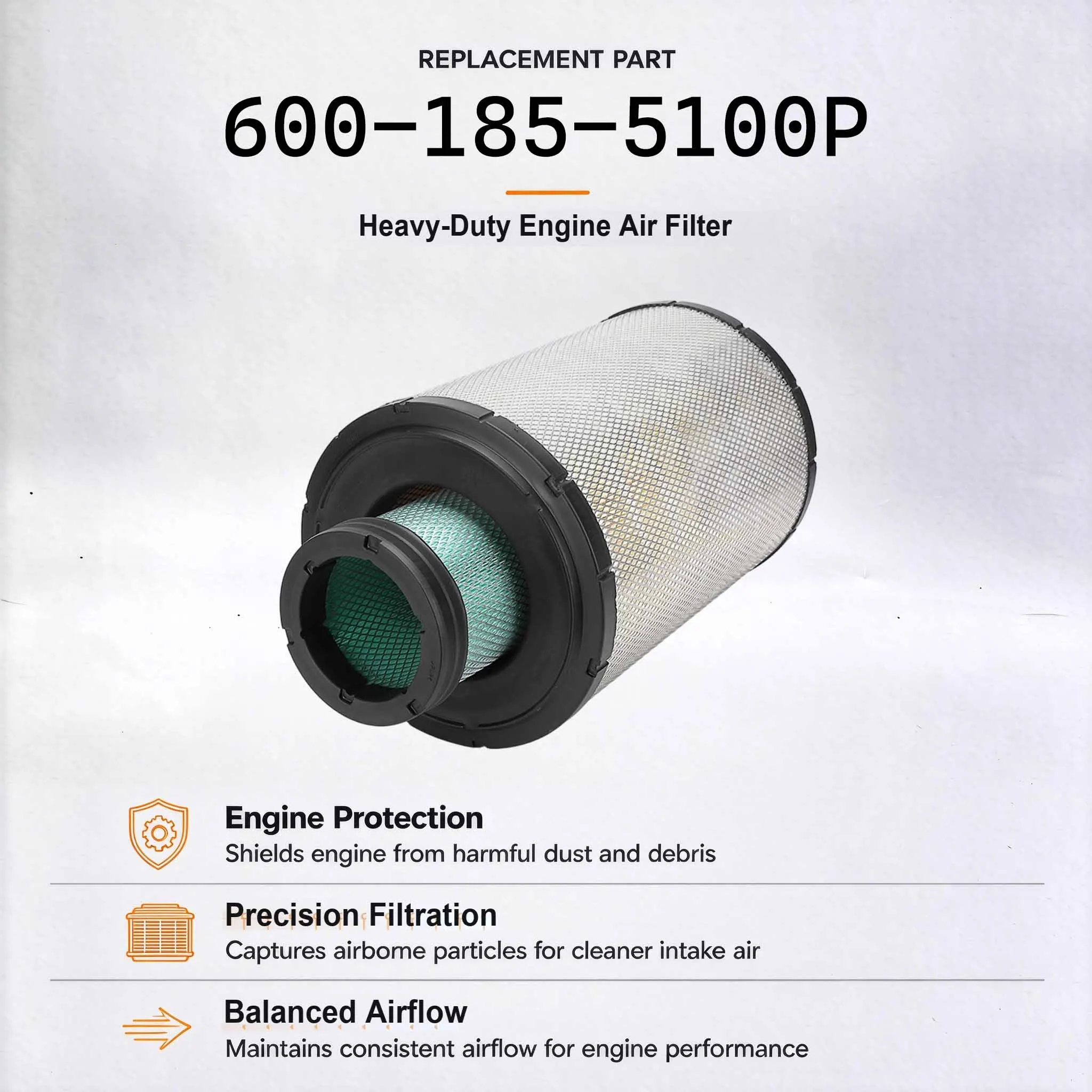New Air Filter JM-1022AB For Komatsu PC220-8M0 PC240-8MO PC270-8MO PC300-7 PC306-7 PC350-7 PC360-7 Crawler Excavators