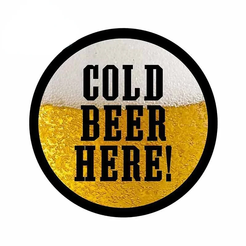 

13 см для Золотого пива здесь, 3D наклейка на доску для серфинга, покрытие, царапины, товары для автомобилей, наклейки на мотоцикл, милые, Внешние детали из ПВХ