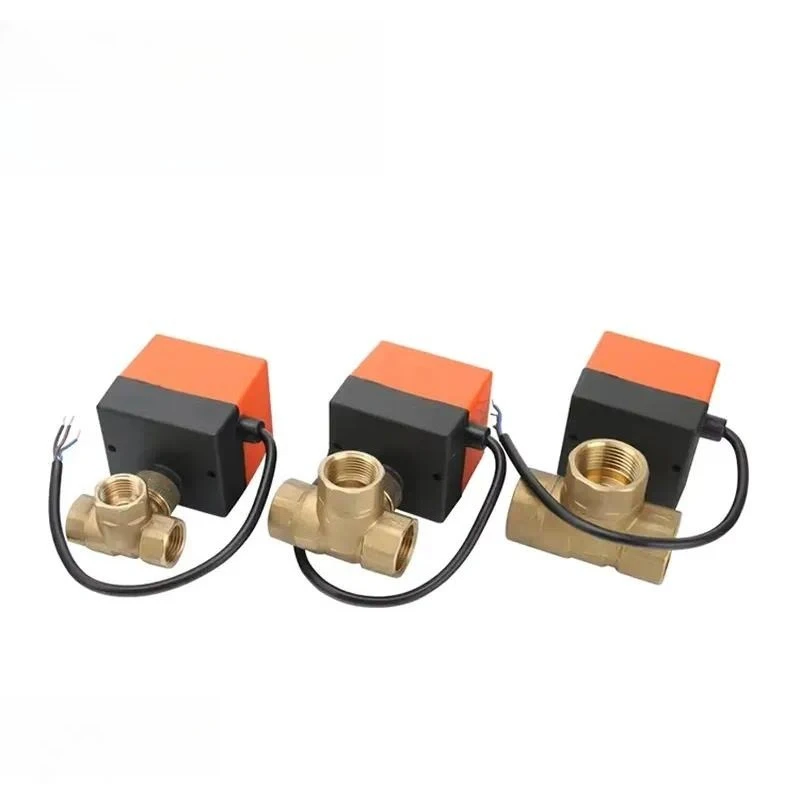 11/4 Inch 3 Way Electric Ball Valve 220V 12V 24V 3 Wire 1 Way Control Brass Actuator Irrigation Valve Controller OEM IP54