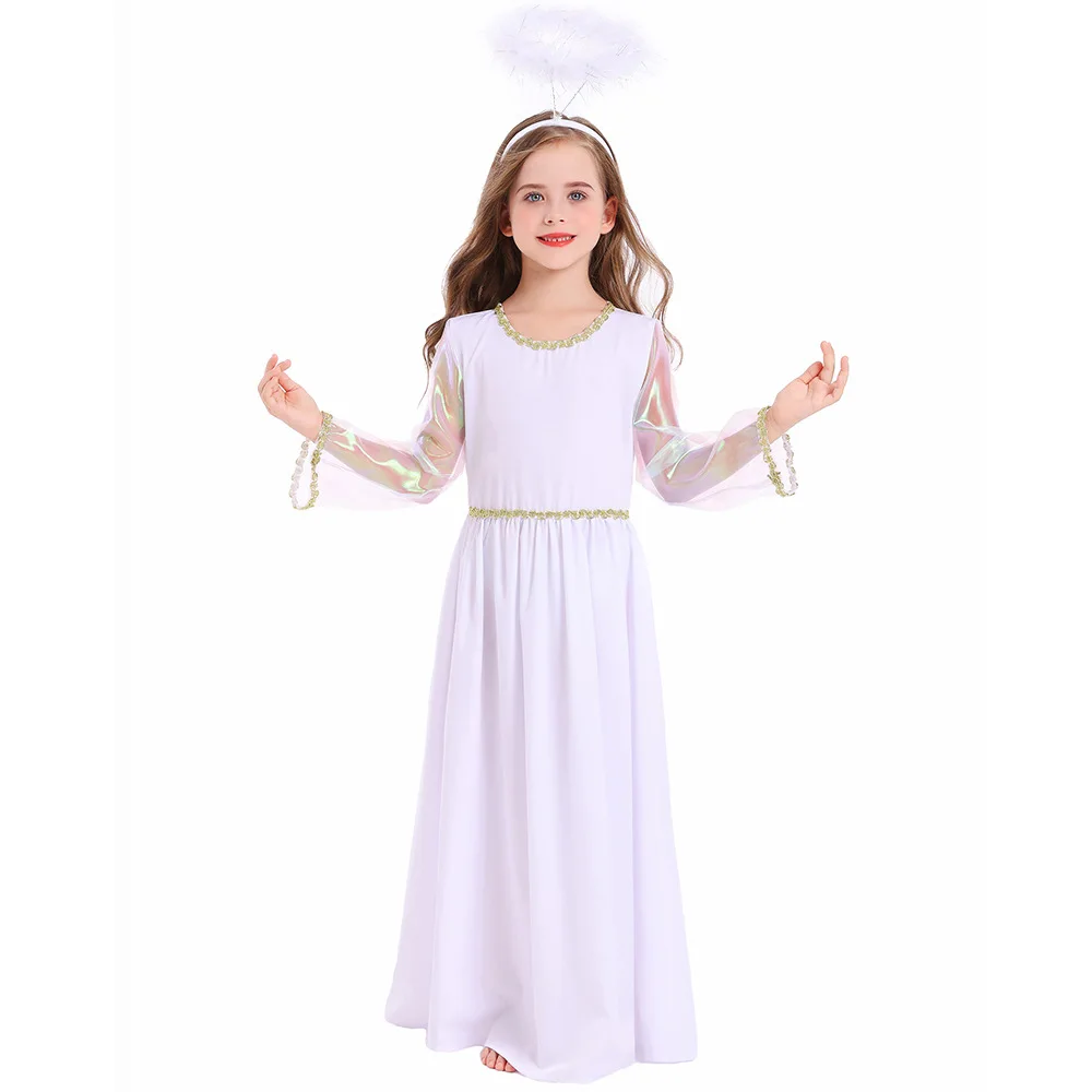 Costume da angelo per bambini, abbigliamento da spettacolo per Halloween, costume da fata T Princ Dr-Up per bambini, stagione primaverile